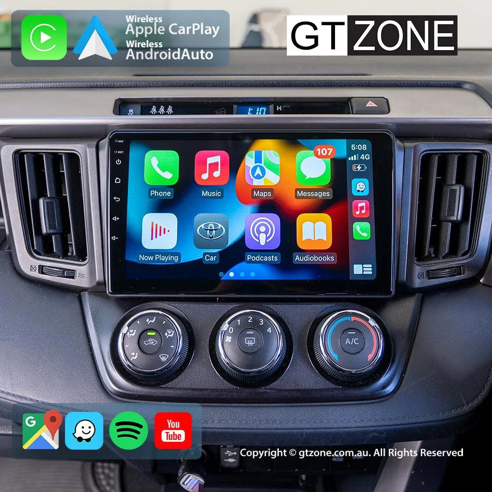 Stereo Android 2+64GB Per Toyota RAV4 2006-2013 – 9" Touch, CarPlay/Android Auto Wireless, GPS, WiFi, Volante E RetroCamera