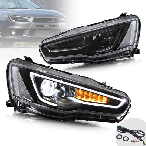 Mitsubishi Lancer 2008-2018 Evo X - Vland Sequential LED Head Lights