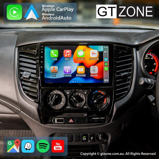 Mitsubishi Triton Manual-AC Head Unit Upgrade Kit (2016-Present) - 9inch Wireless Multitouch Smartscreen with Apple Carplay Android Auto 1000