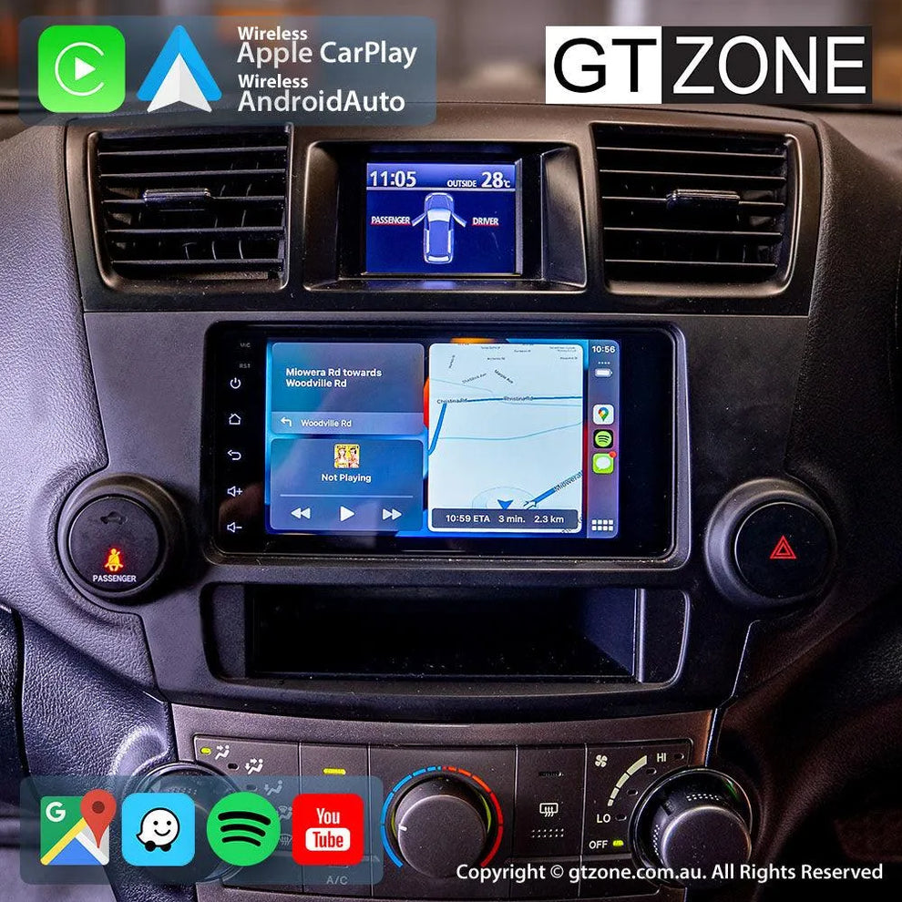 Toyota Kluger 2007-2013 | 7'' Apple Carplay & Android Auto Head Unit ...