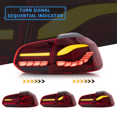 Volkswagen Golf MK6  - Vland Sequential Tail Lights Dragon Scale Style