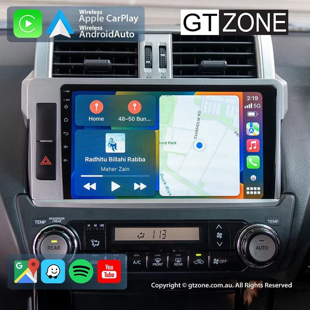 Toyota Prado 150-Series Head Unit Upgrade Kit (2014-2017) - 9inch Wireless Multitouch Smartscreen with Apple Carplay Android Auto