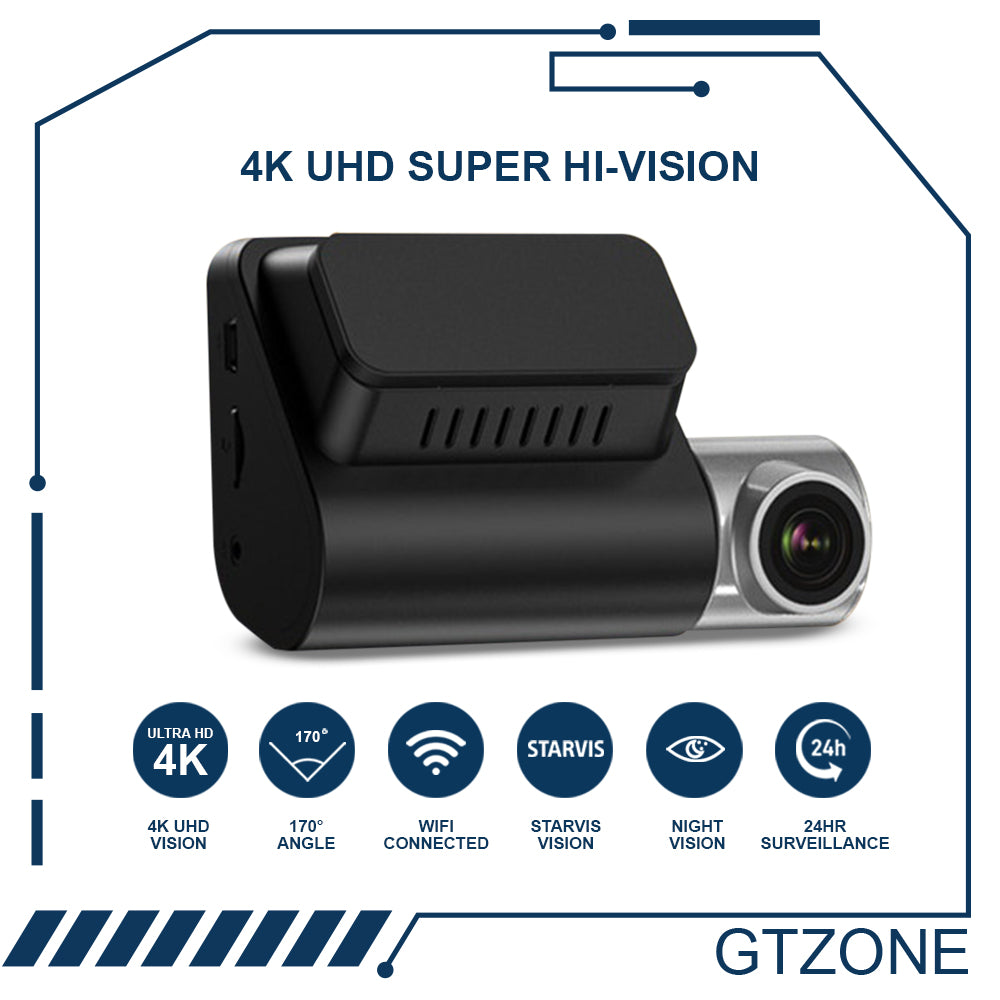 4K UHD Dash Cam & 2K Rear Camera with GPS