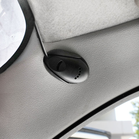 external microphone installed in car door, wires are all hidden.