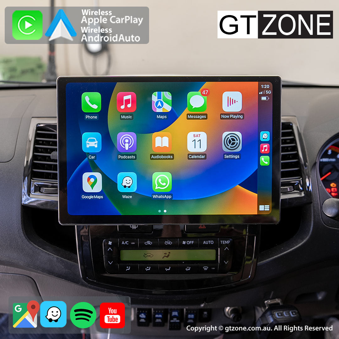 Toyota Hilux N70 Head Unit Upgrade Kit (2005-2015) - 13inch Wireless Apple Carplay Android Auto