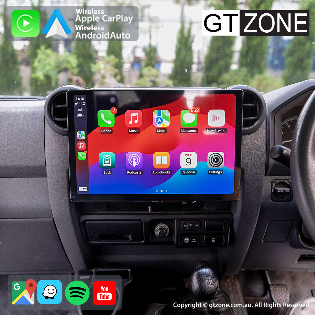Toyota Landcruiser 79-Series Head Unit Upgrade Kit (1983-Present) - 13 inch Stereo with Wireless Apple Carplay & Android Auto