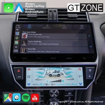 Toyota Prado 150-Series Head Unit Upgrade Kit (2018-Present) - 13inch Wireless Apple Carplay Android Auto