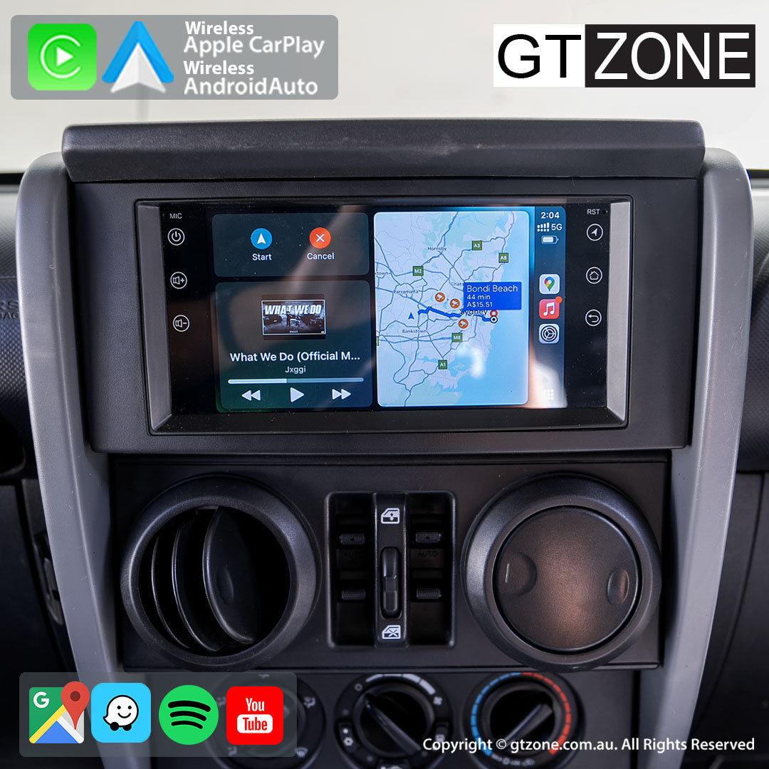Jeep Wrangler Head Unit Upgrade Kit (2007-2015) - 7inch Touchscreen with Wireless Apple Carplay & Android Auto