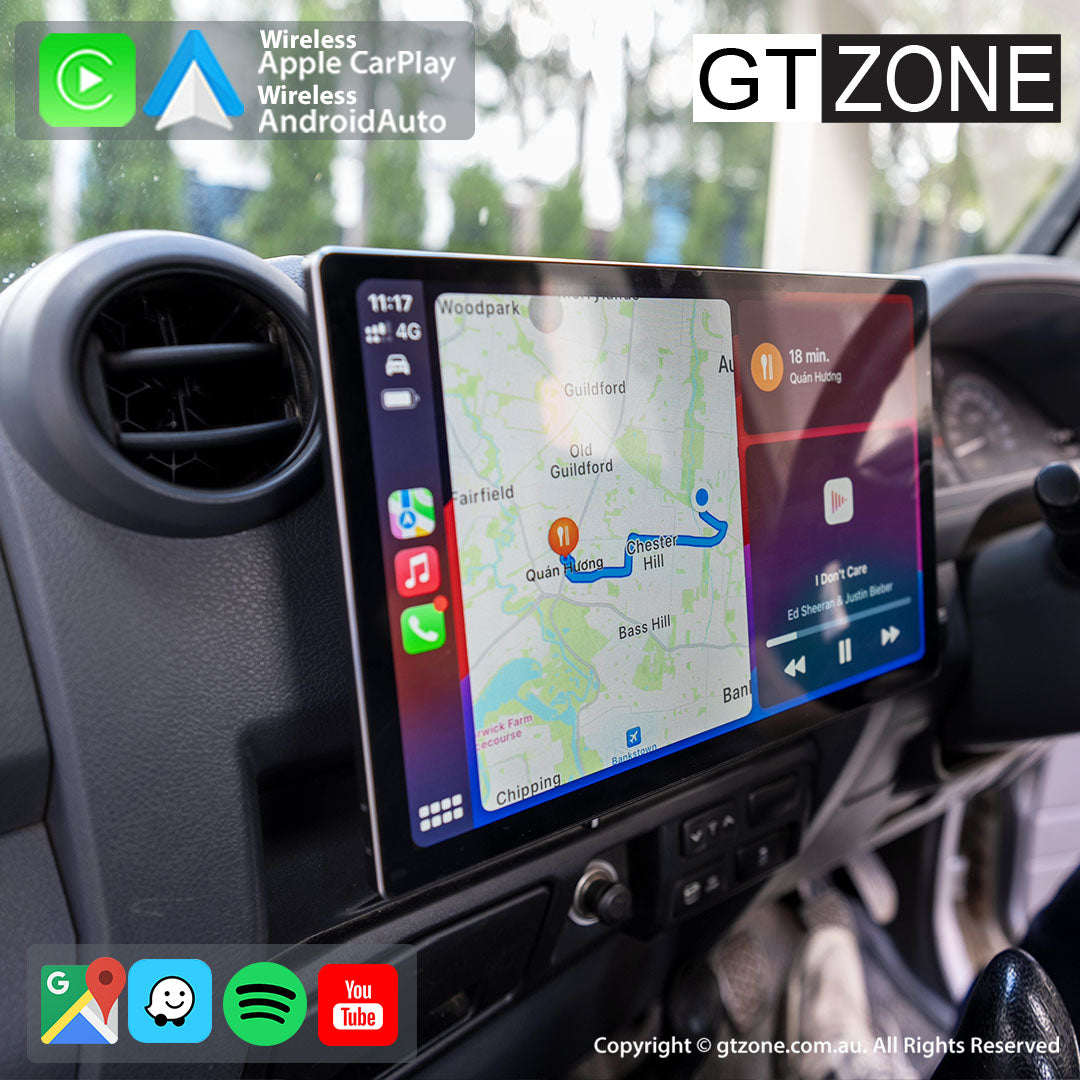 Toyota Landcruiser 79-Series Head Unit Upgrade Kit (1983-Present) - 13 inch Stereo with Wireless Apple Carplay & Android Auto