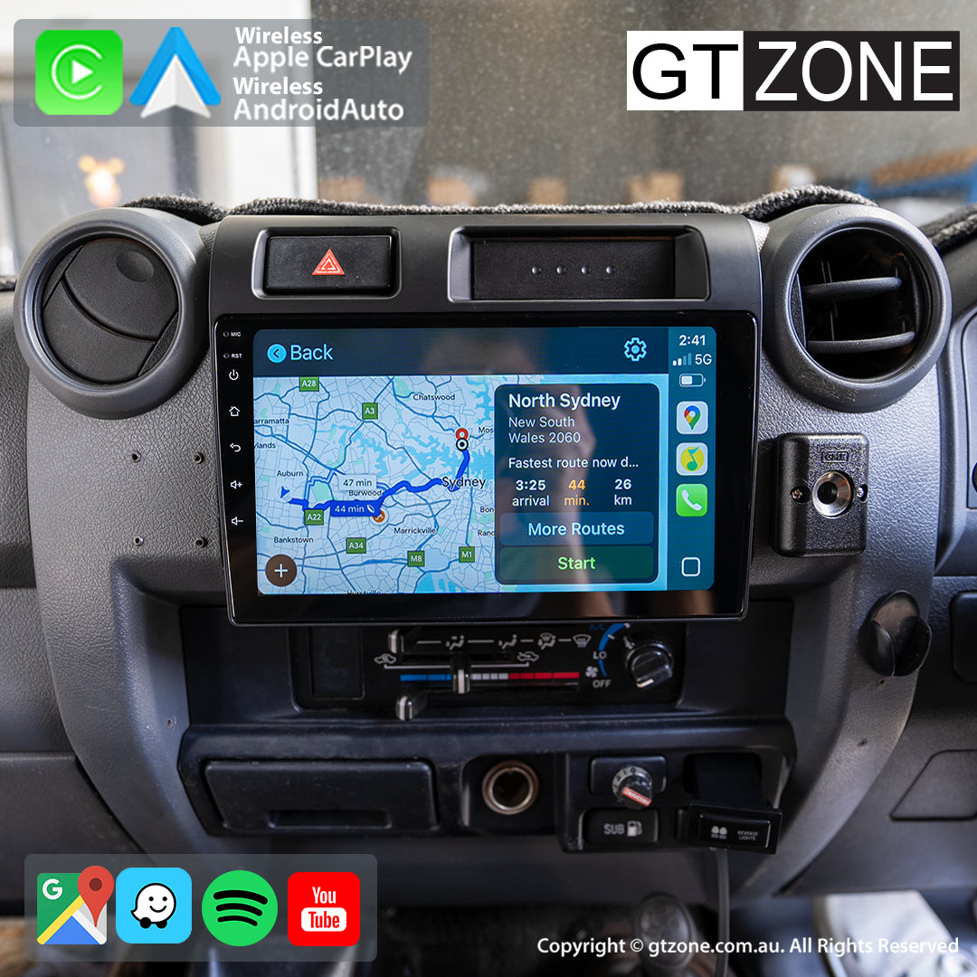 Toyota Landcruiser 79-Series Head Unit Upgrade Kit (1983-Present) - 9inch Stereo with Wireless Apple Carplay & Android Auto