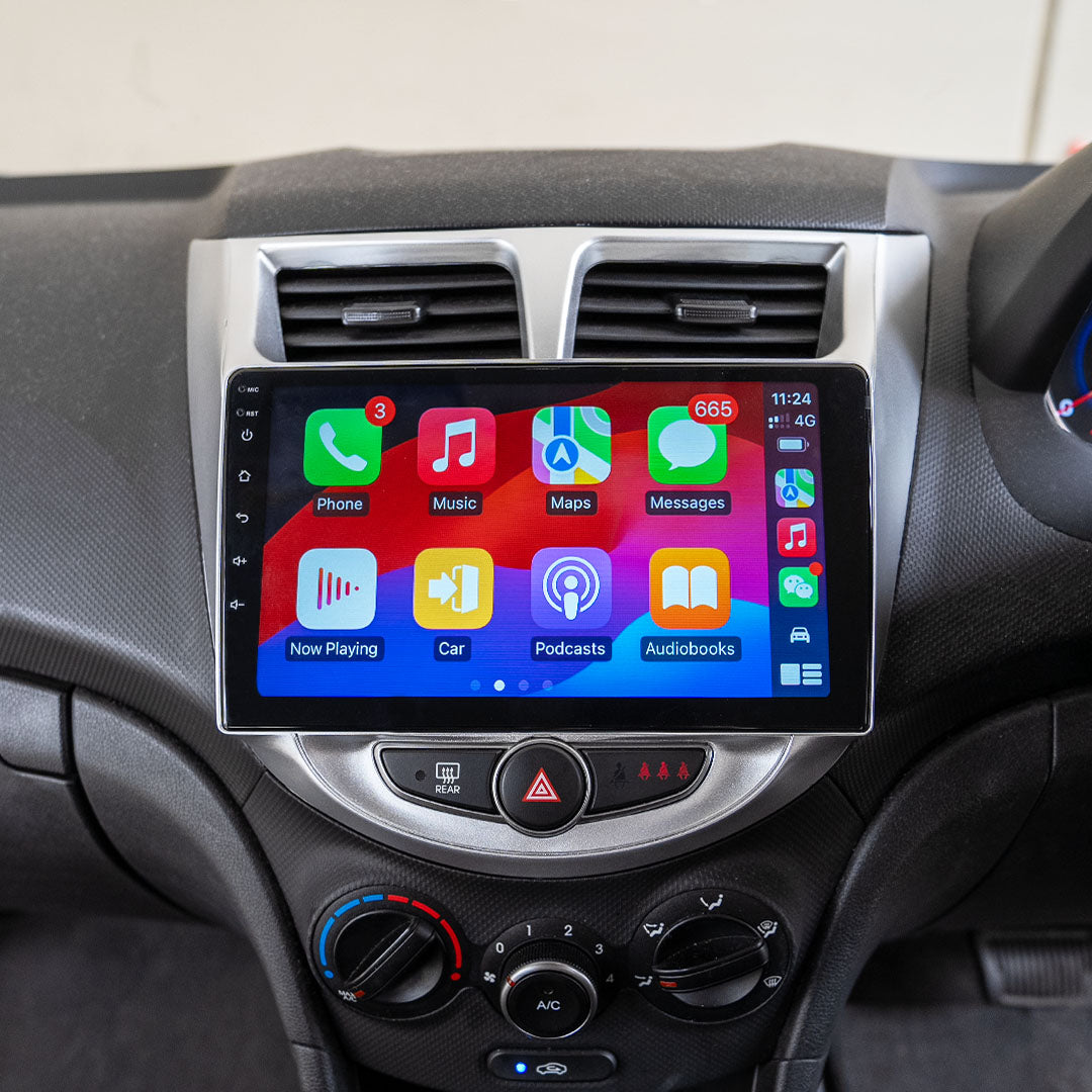 Hyundai Accent 2011-2015 Apple CarPlay and Android Auto Plug and Plug Head Unit Upgrade Kit