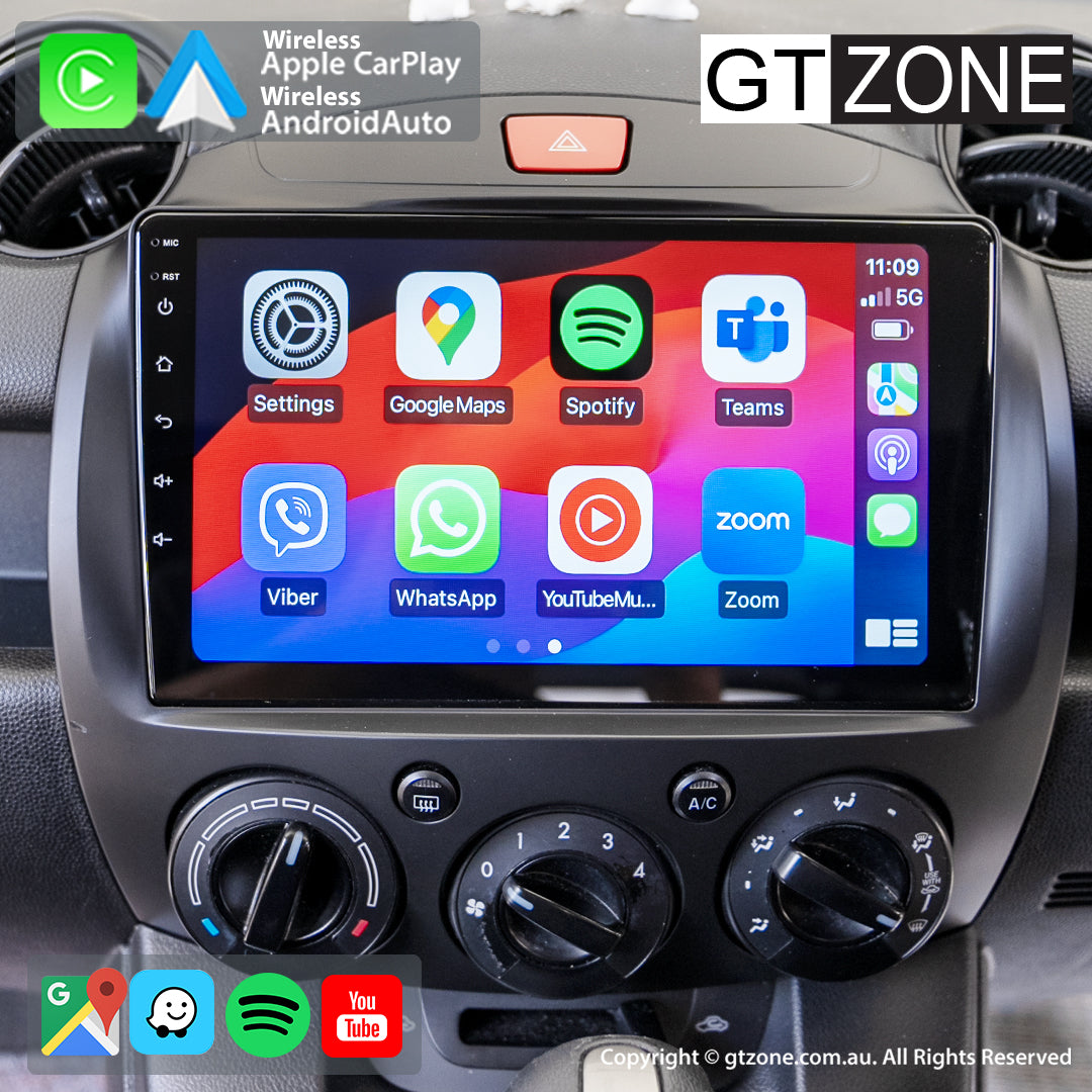 Mazda 2 Apple Carplay & Android Auto Upgrade Kit (2007-2014) - 9 inch Touchscreen Car Stereo Head Unit