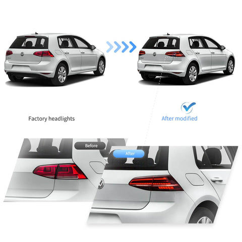 Volkswagen Golf MK7 MK7.5 Hatchback Vland LED Tail Lights with Sequential Turn Signal