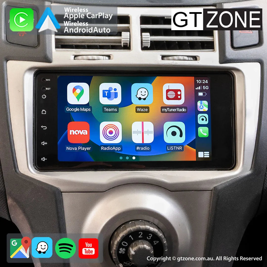 Toyota Yaris 2005-2011 | 7'' Apple Carplay & Android Auto Head Unit Car ...